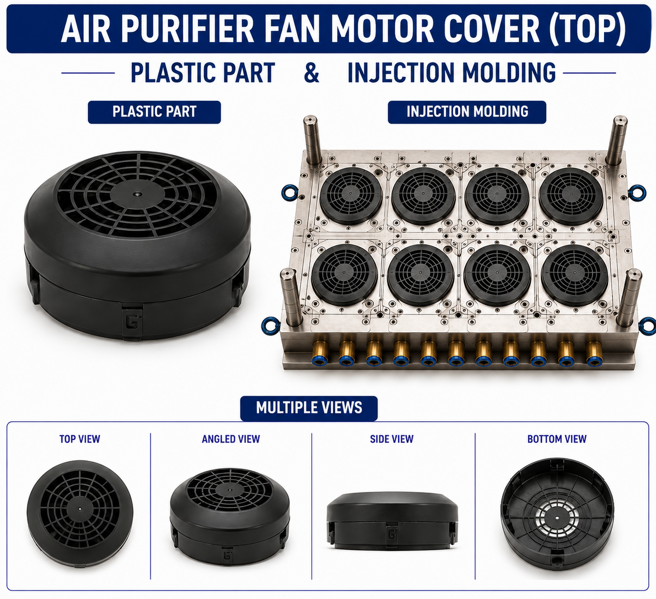 Air Purifier Plastic Fan Motor Top Cover Mould and Moulding Service